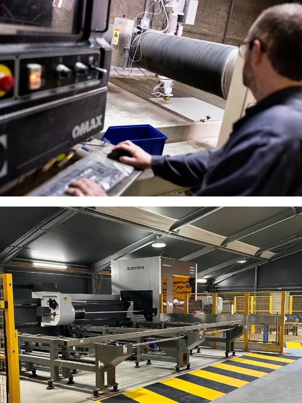 Machines découpe jet d'eau et laser Global Process